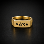 Men’s Black Om Symbol Gold-Tone Ring GMR -31