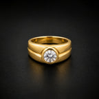 Men’s Gold-Tone Clear Stone Ring GMR -16