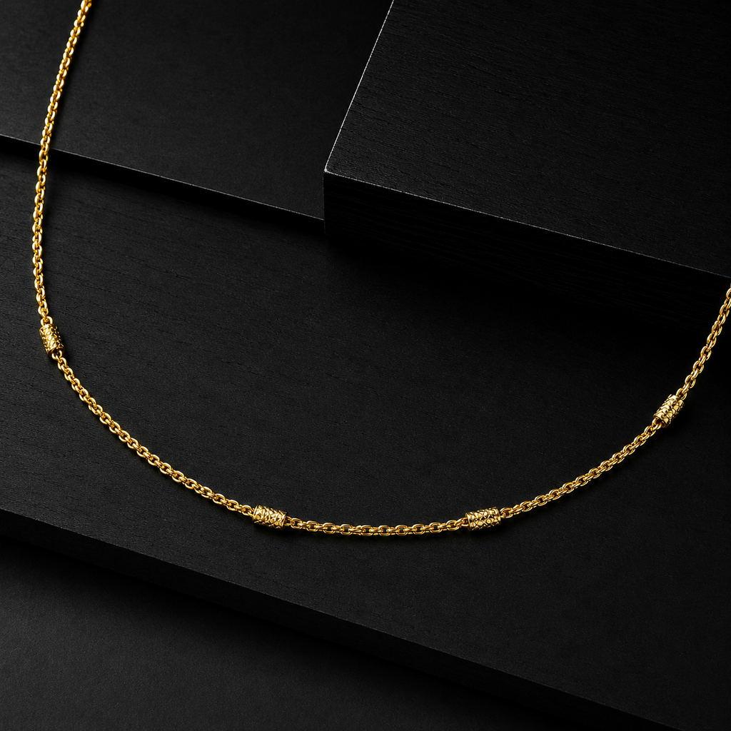 Men’s Gold Tone Beaded Link Chain GMC -35