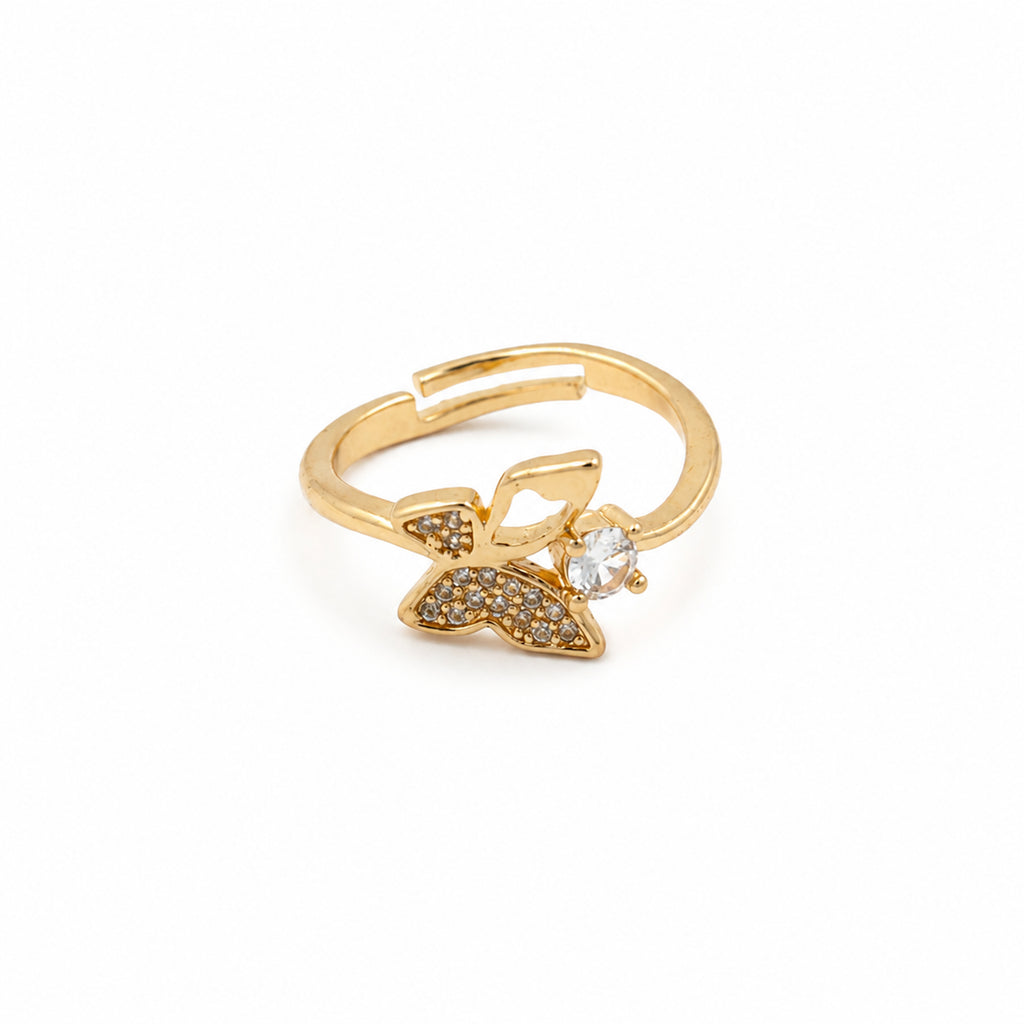 Floral Butterfly Gold Ring GWR -17