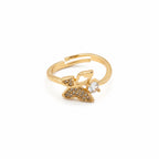 Floral Butterfly Gold Ring GWR -17