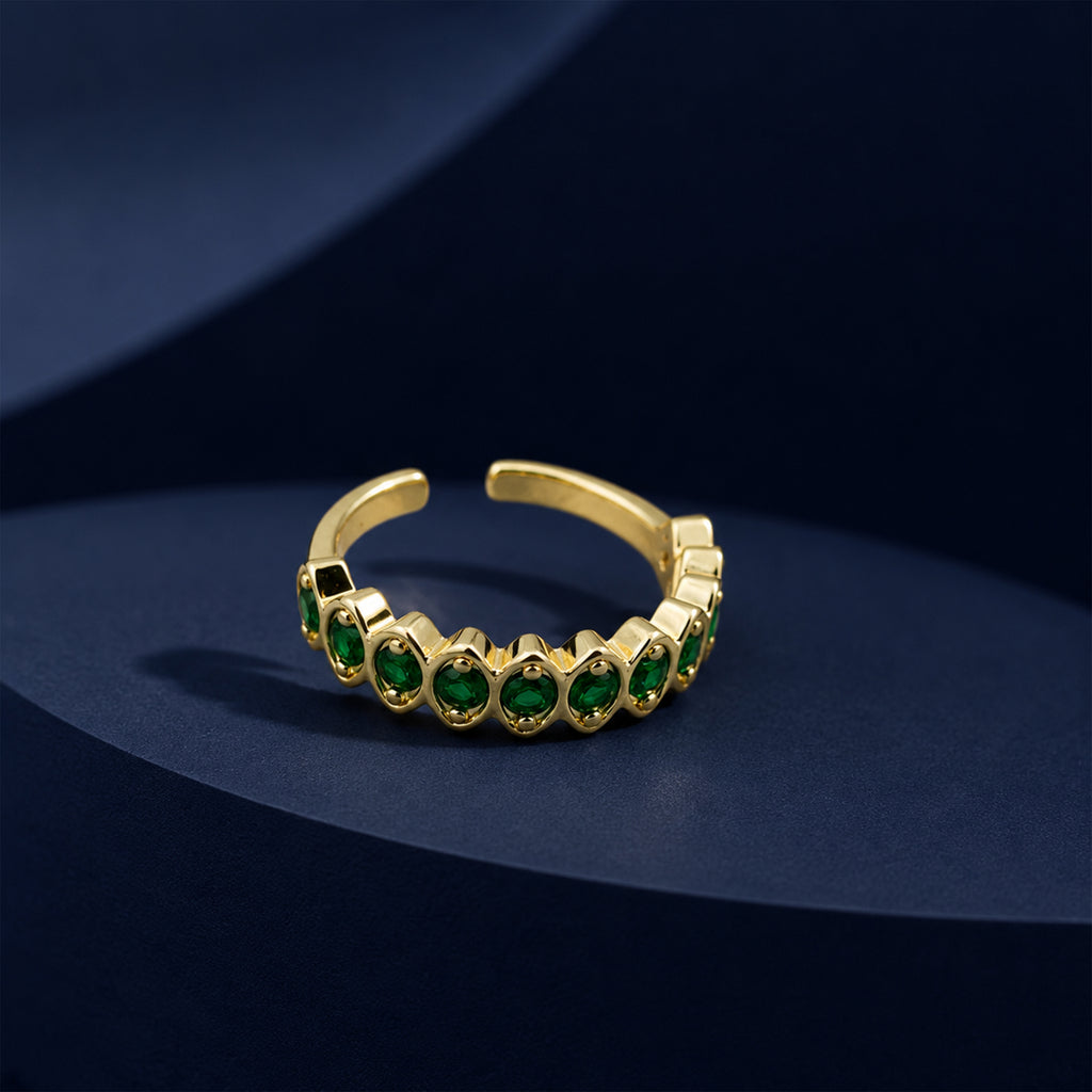 Emerald Bezel Cuff Ring GWR -51