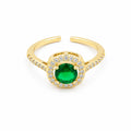 Emerald Halo Gold Ring GWR -47