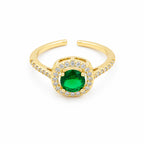 Emerald Halo Gold Ring GWR -47