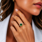 Emerald Halo Gold Ring GWR -47