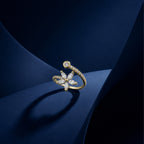 Floral Crystal Gold Ring GWR -64
