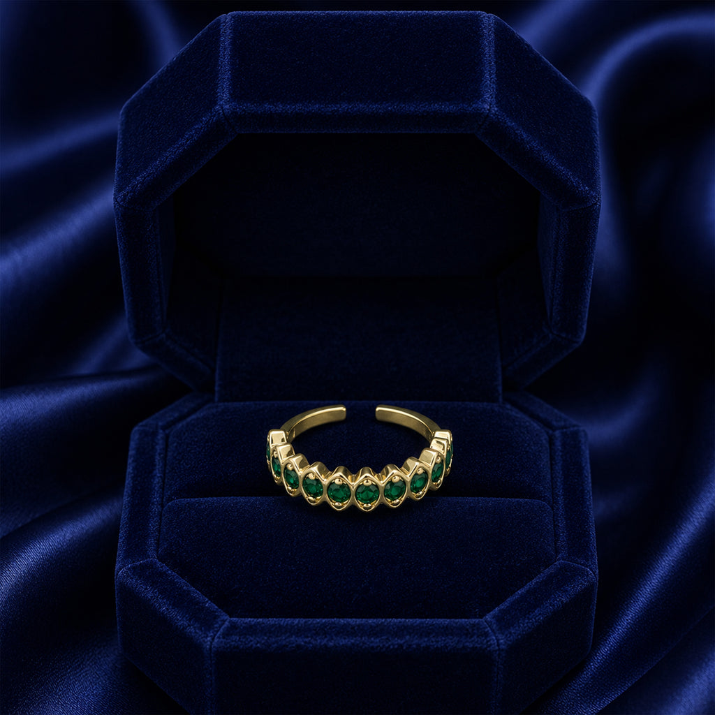 Emerald Bezel Cuff Ring GWR -51
