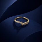Golden Crystal V-Cuff Ring GWR -63