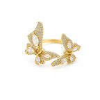 Butterfly Crystal Open Ring GWR -25