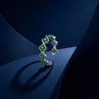 Emerald Floral Crystal Ring GWR -70