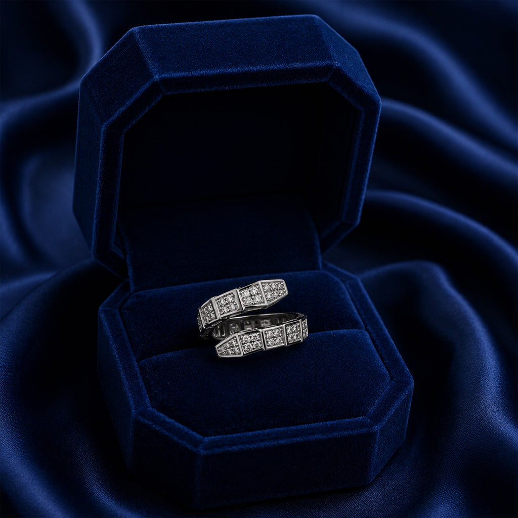 Silver Crystal Link Ring GWR -68