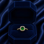 Emerald Halo Gold Ring GWR -47