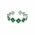 Emerald Floral Crystal Ring GWR -70