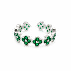 Emerald Floral Crystal Ring GWR -70