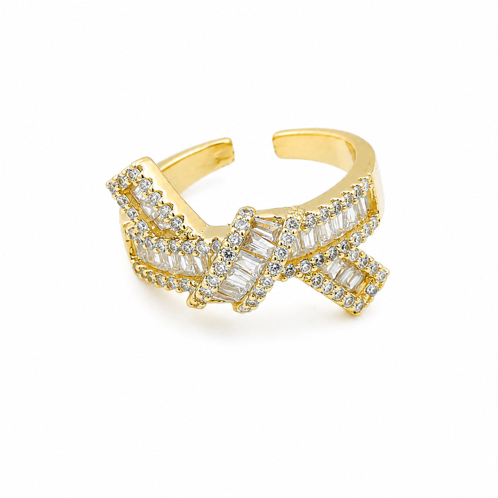 Elegant Bow Crystal Ring GWR -18