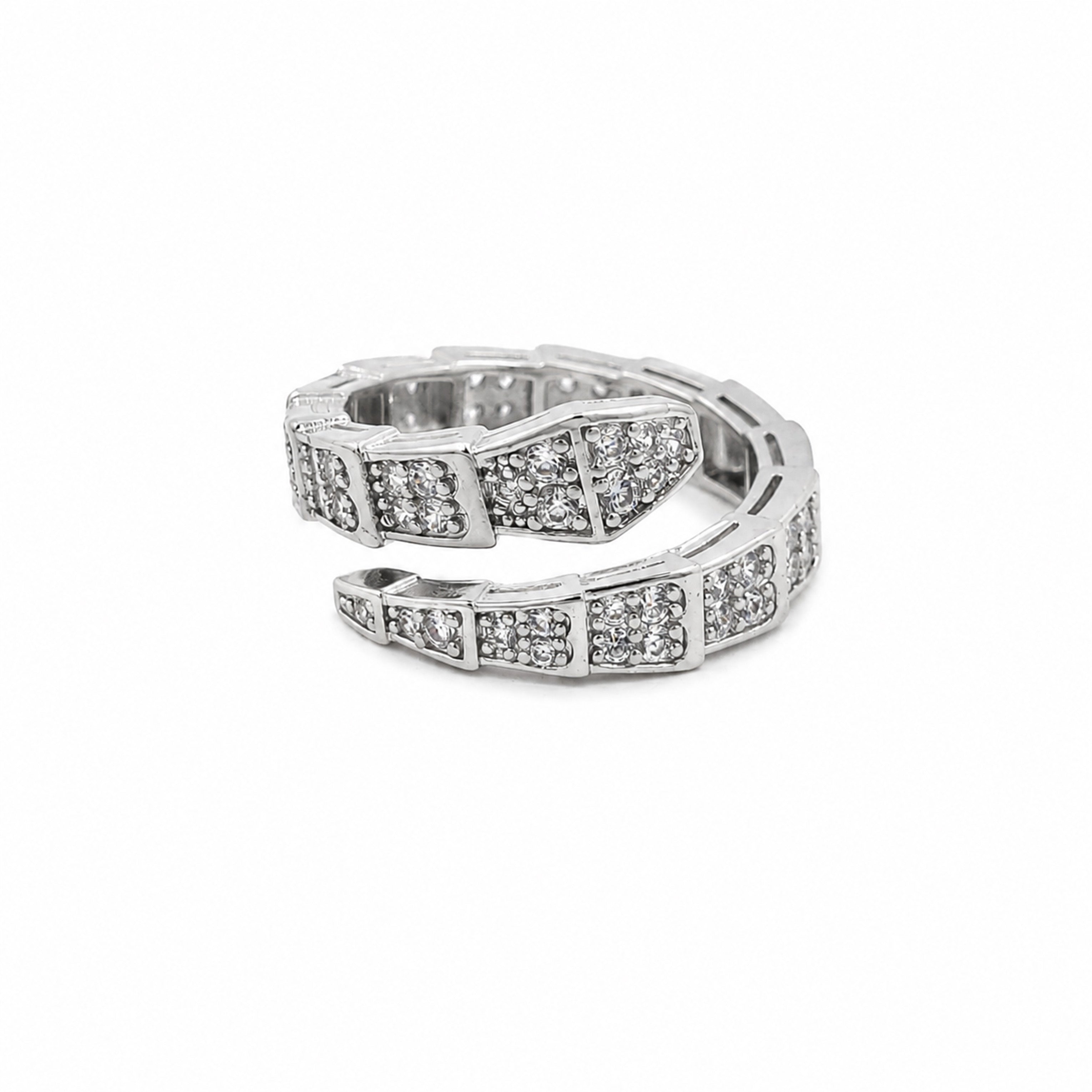 Silver Crystal Link Ring GWR -68