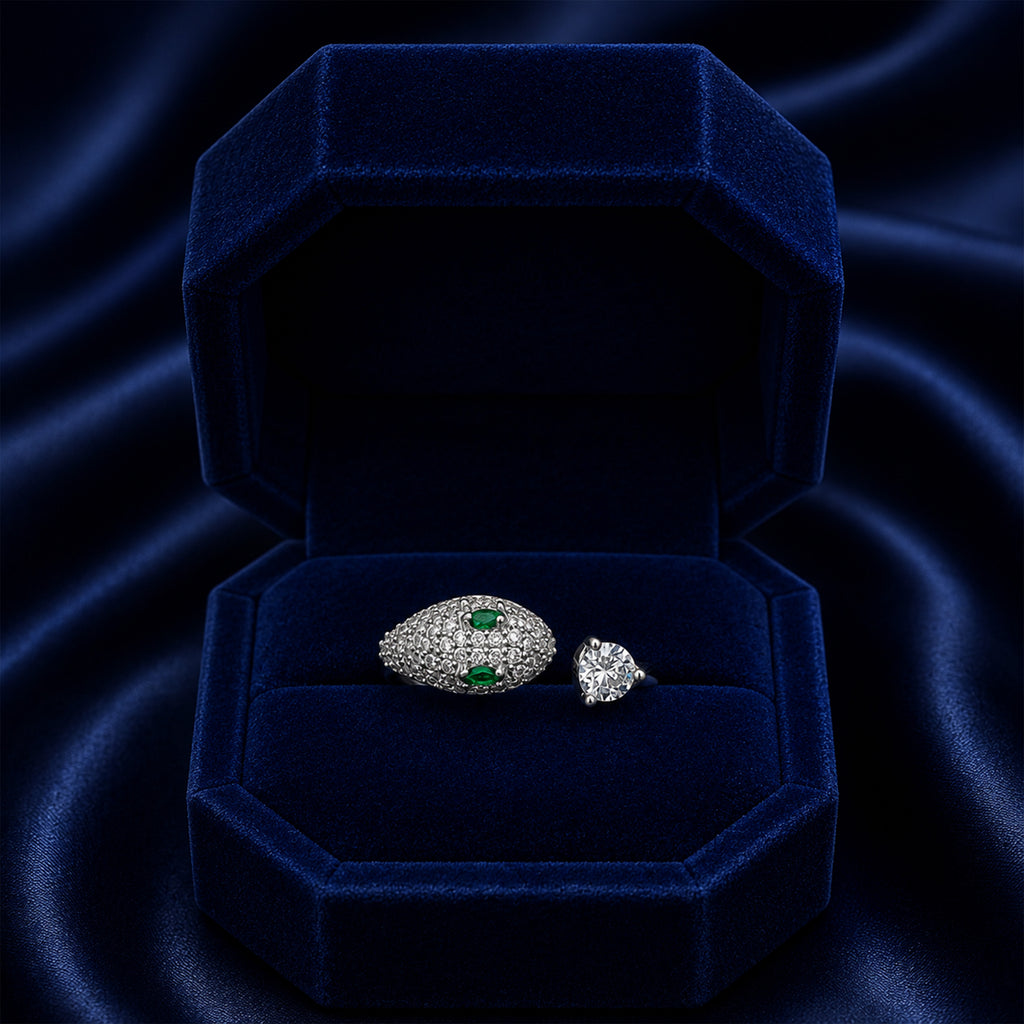 Emerald Crystal Open Ring GWR -42