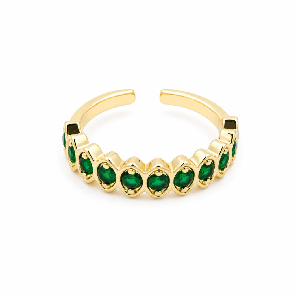 Emerald Bezel Cuff Ring GWR -51