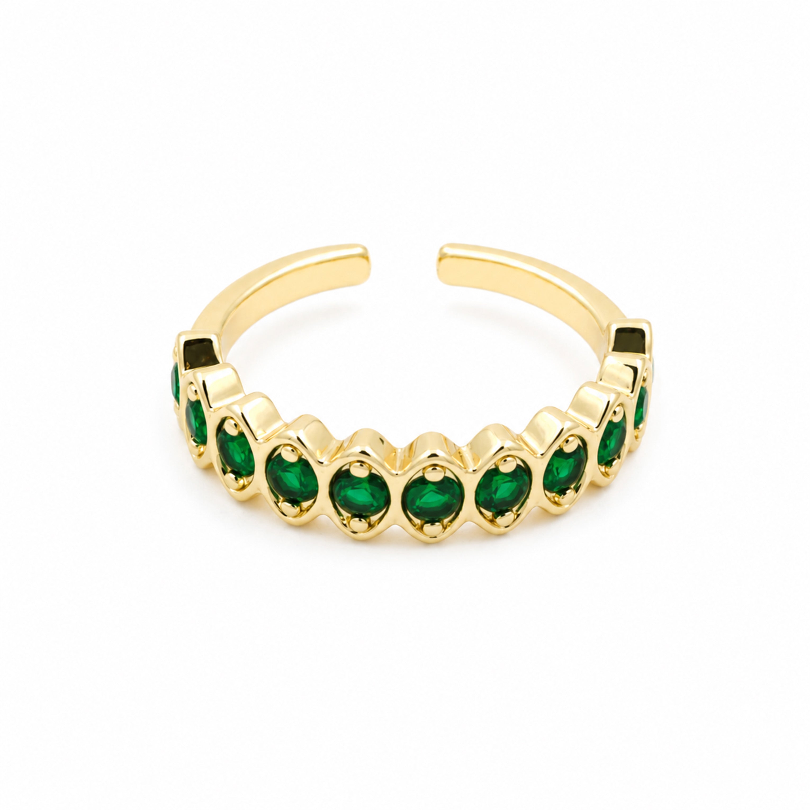 Emerald Bezel Cuff Ring GWR -51