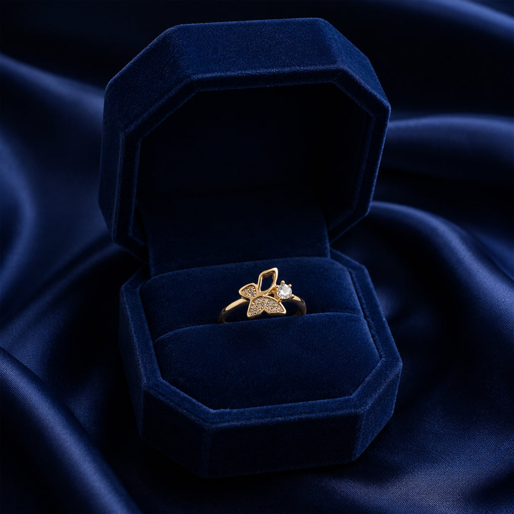 Floral Butterfly Gold Ring GWR -17
