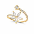 Floral Crystal Gold Ring GWR -64