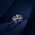 Heart Crystal Silver Ring GWR -44