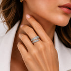 Silver Crystal Link Ring GWR -68