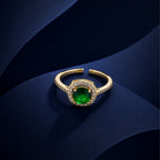 Emerald Halo Gold Ring GWR -47