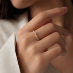 Golden Crystal V-Cuff Ring GWR -63