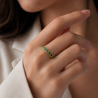Emerald Bezel Cuff Ring GWR -51