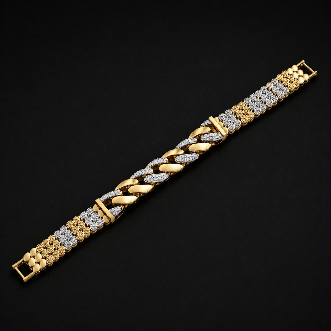 Men’s Two-Tone Cuban Link Bracelet GMB -6