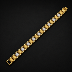 Men’s Two-Tone Textured Link Bracelet GMB -7