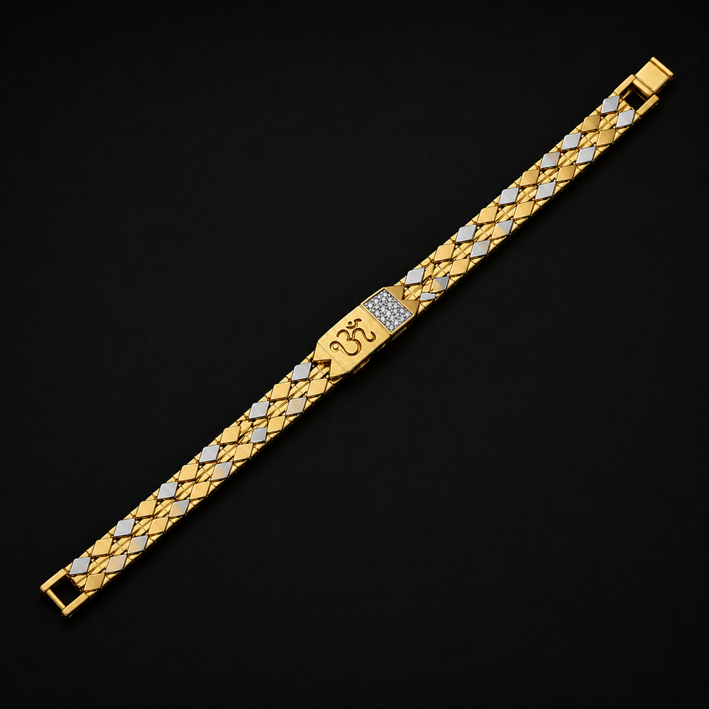 Men’s Om Symbol Gold-Tone Link Bracelet GMB -11