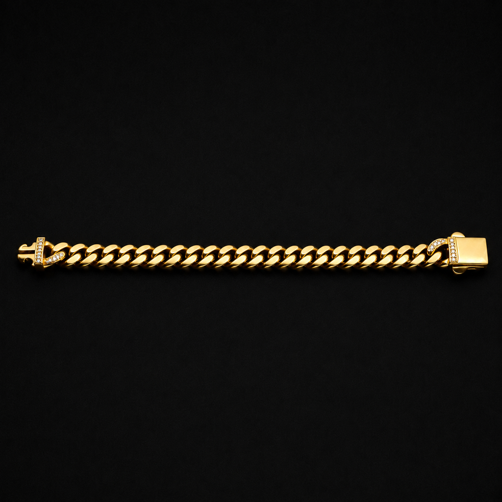 Men’s Gold-Tone Cuban Link Bracelet GMC -12