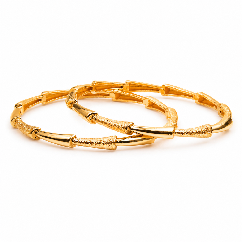 Gold Textured Link Bangles GB -13