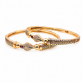 Ruby Leaf Design Gold Bangles GB -16