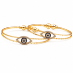 Blue Evil Eye Gold Tone Bangles GFB -10