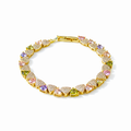 Gold Multi-Color Heart Bracelet GWB -150