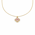 Pink Blossom Stone Pendant Necklace GWN -109