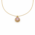 Pink Halo Round Pendant Necklace GWN -84