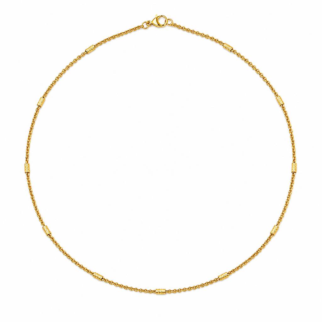 Men’s Gold Tone Beaded Link Chain GMC -35