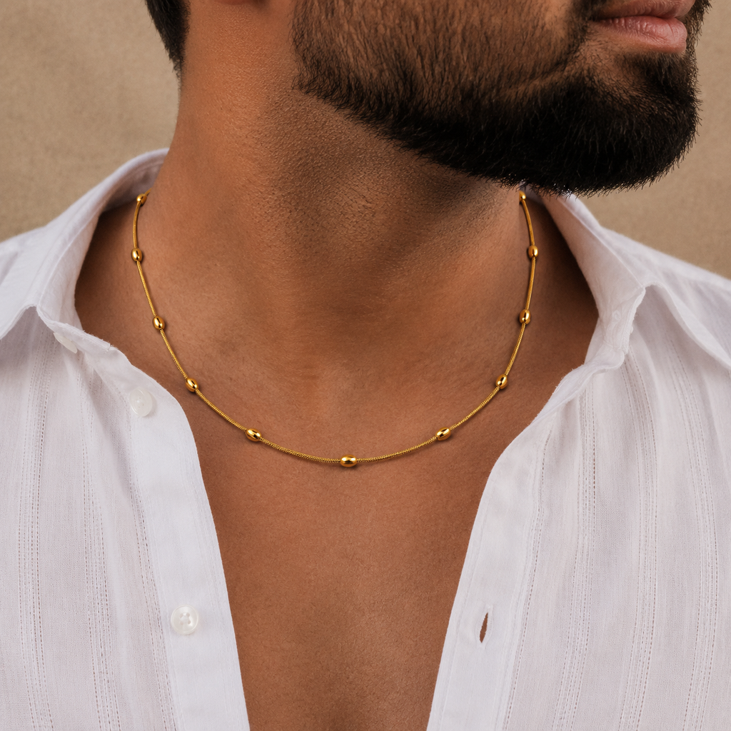 Men’s Gold Bead Accent Chain GMC -45