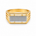 Men’s Gold & Silver Textured Statement Ring GMR -32