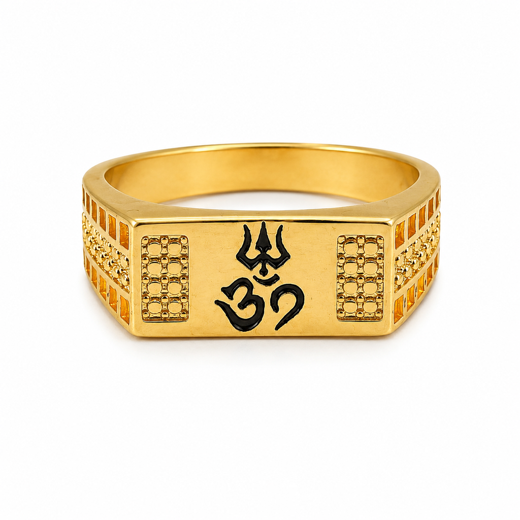Men’s Om Trishul Gold Ring GMR -35