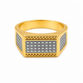 Men’s Gold & Silver Textured Statement Ring GMR -34