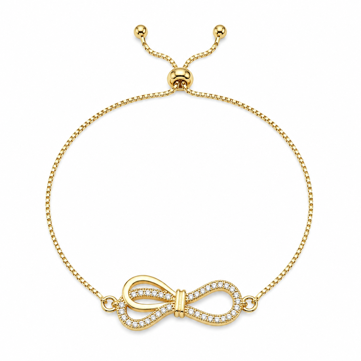Elegant Bow Crystal Adjustable Bracelet GWB -163