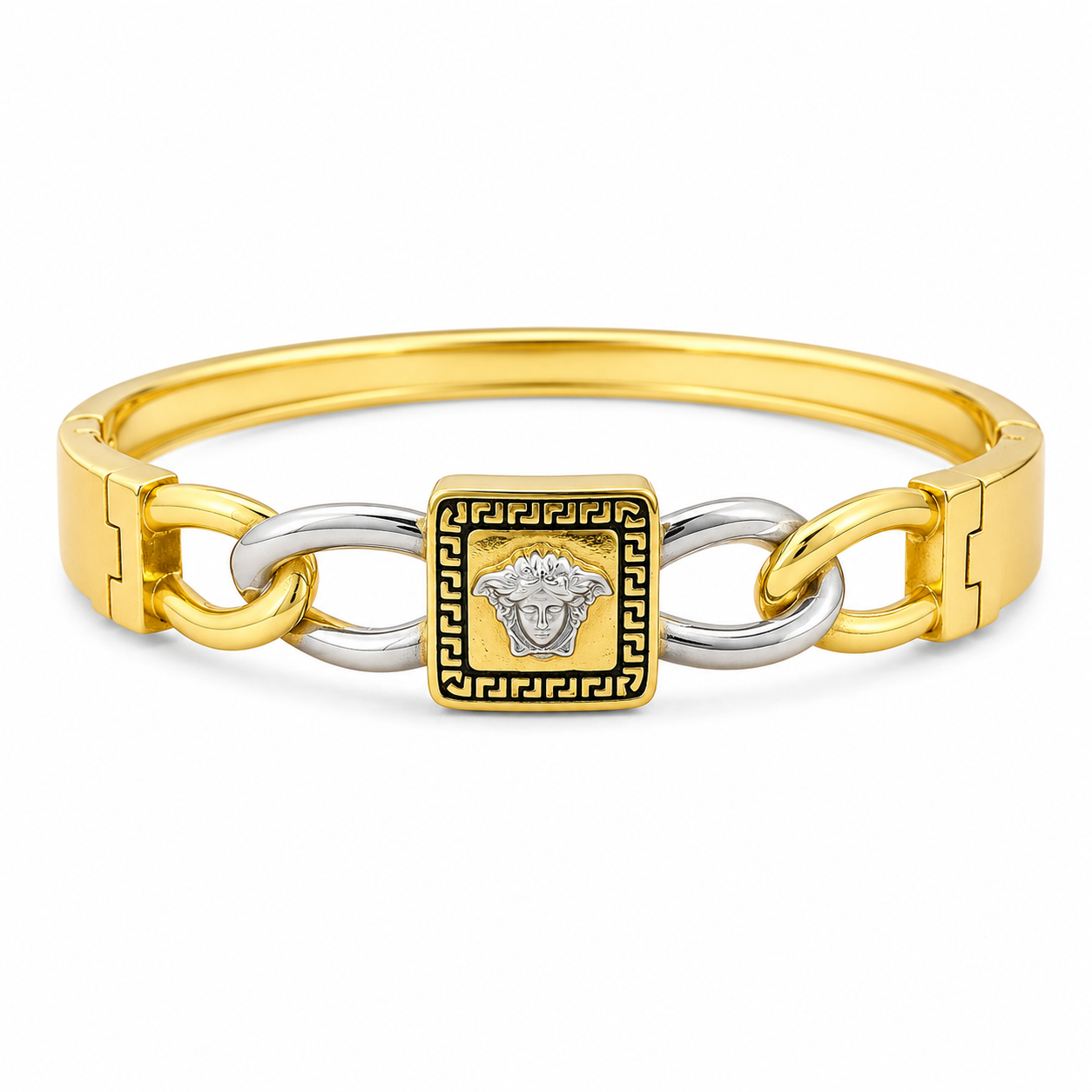 Men’s Gold & Silver Medusa Designer Kada GMK -6