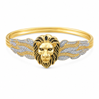 Men’s Lion Face Gold & Silver Designer Kada GMK -7