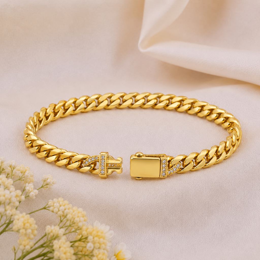 Men’s Gold-Tone Cuban Link Bracelet GMC -12