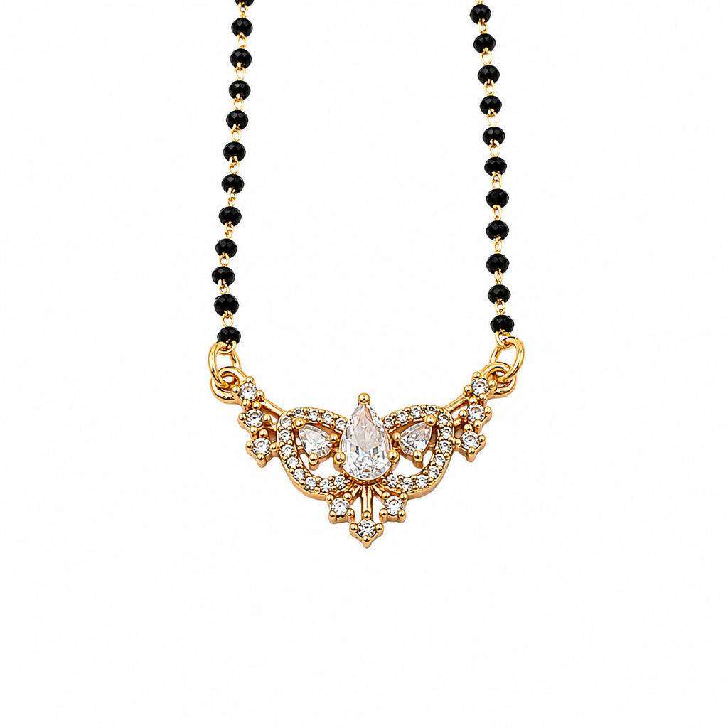 Gold Teardrop Stone Mangalsutra GM -41